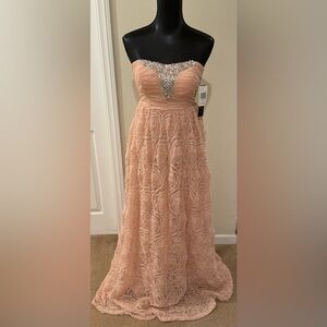 Chic Peach Rosette Gown